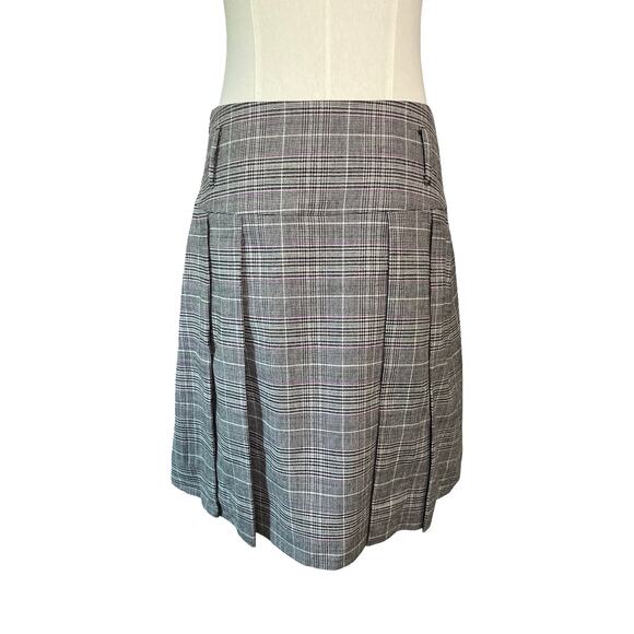 Banana Republic Plaid Wool Blend Pleated Skirt Gray Pink Check Women’s Size 0 - Picture 9 of 9